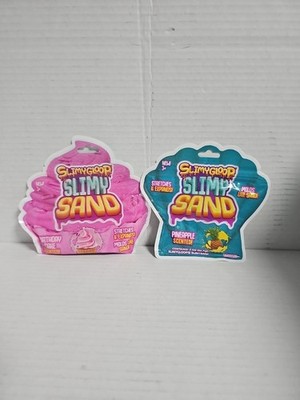 Slimygloop  Scented Slimy Sand  2oz. 2-PACK. Birthday Cake and Pineapple 