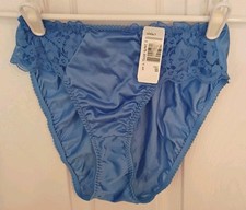 NWT VTG SILKY NYLON LACE UNION LABEL FRENCH CUT PANTIES Size 5 SMALL BLUE