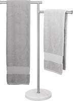Handtuchhalter Stehend 2-Armig Schwenkbar Edelstahl Marmor Badezimmer ZubehöR