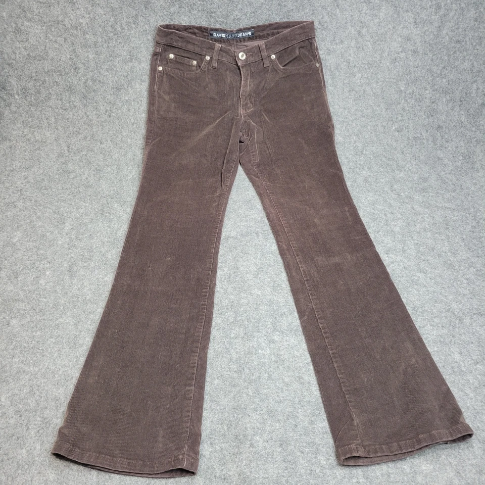 Pantalones de mezclilla David Kahn para mujer 2 marrón pana festival pierna acampanada Y2K 2000S preppy Foto 2 de 4