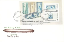 154053) Zeppelin Grenada-Grenadinen FDC Block 33 + Paraguay FDC Nr. 2714