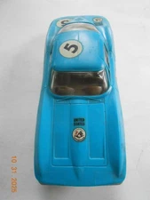 1960s Eldon Corvette Stingray slot car 1:32 scale vintage #5 blue with decals