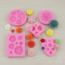 5 PCS Silicone Flower Molds for Cake Decorating - Chocolate, Fondant, Resin, ...