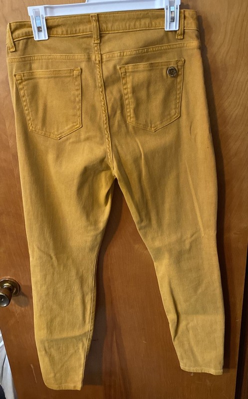 Michael Kors Women’s Izzy Skinny Pants Jeans Gold Yellow Size 8