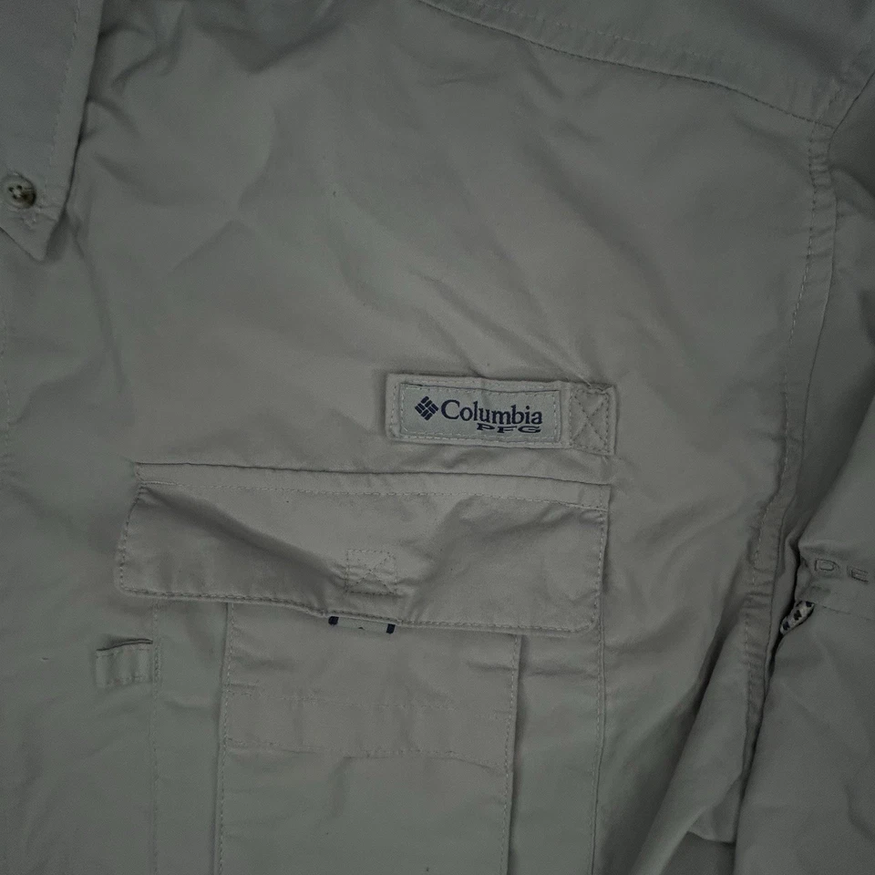 Camisa de pesca Columbia PFG Bahama manga larga gris para hombre XL ventilada secado rápido Foto 3 de 4