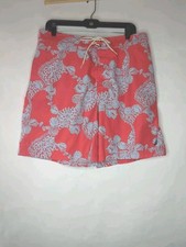 Nautica Men Large Swim Trunks Shorts Coral Blue Reef Seashell Print Beach