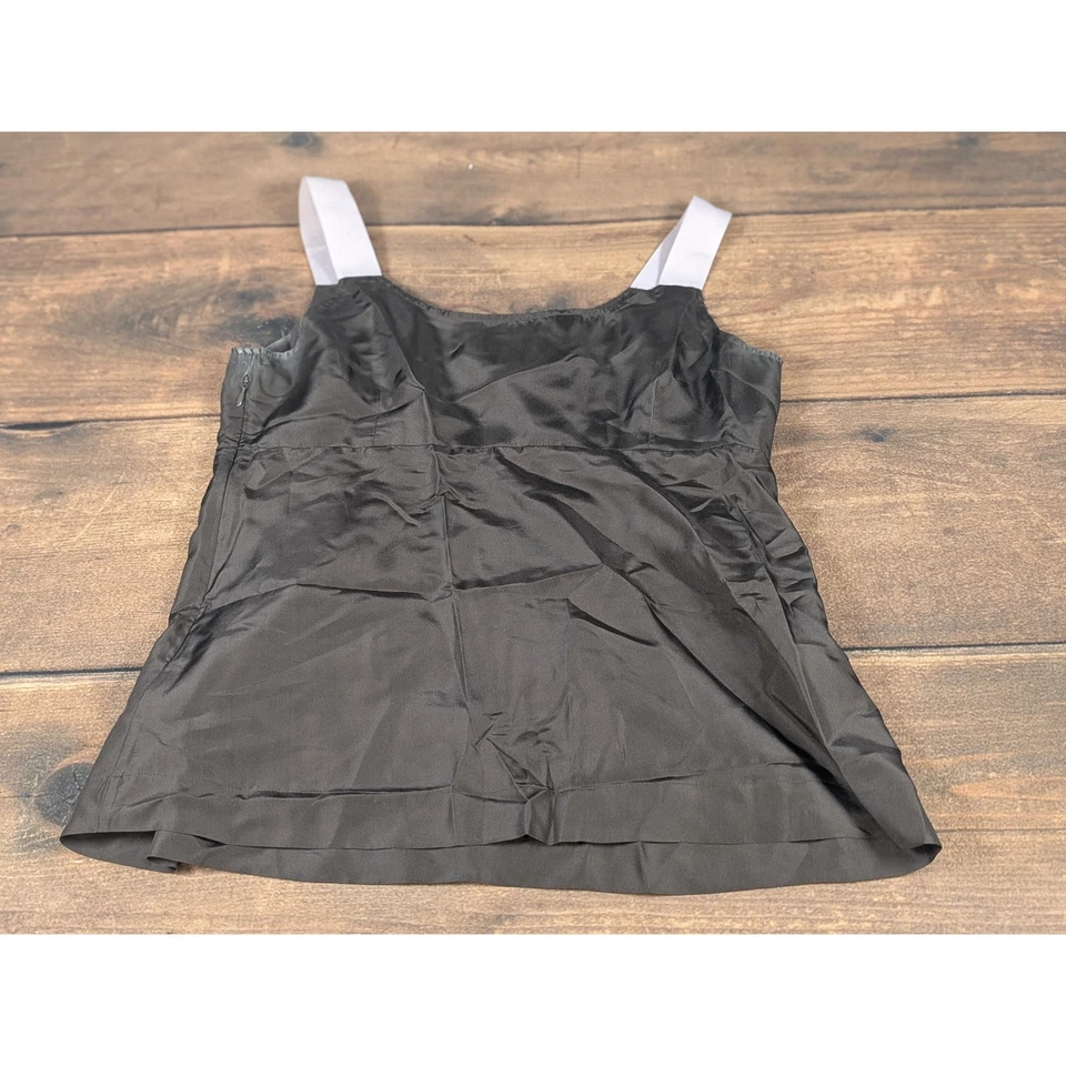 Boden Top EE. UU. 16 Correas de Espagueti Negras Tela Satinada Minimalista Clásico Elegante Foto 2 de 4