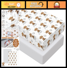 2 Pack Fitted Crib Sheets for Standard Crib Mattress 52"x28" Soft Nursery Decor,