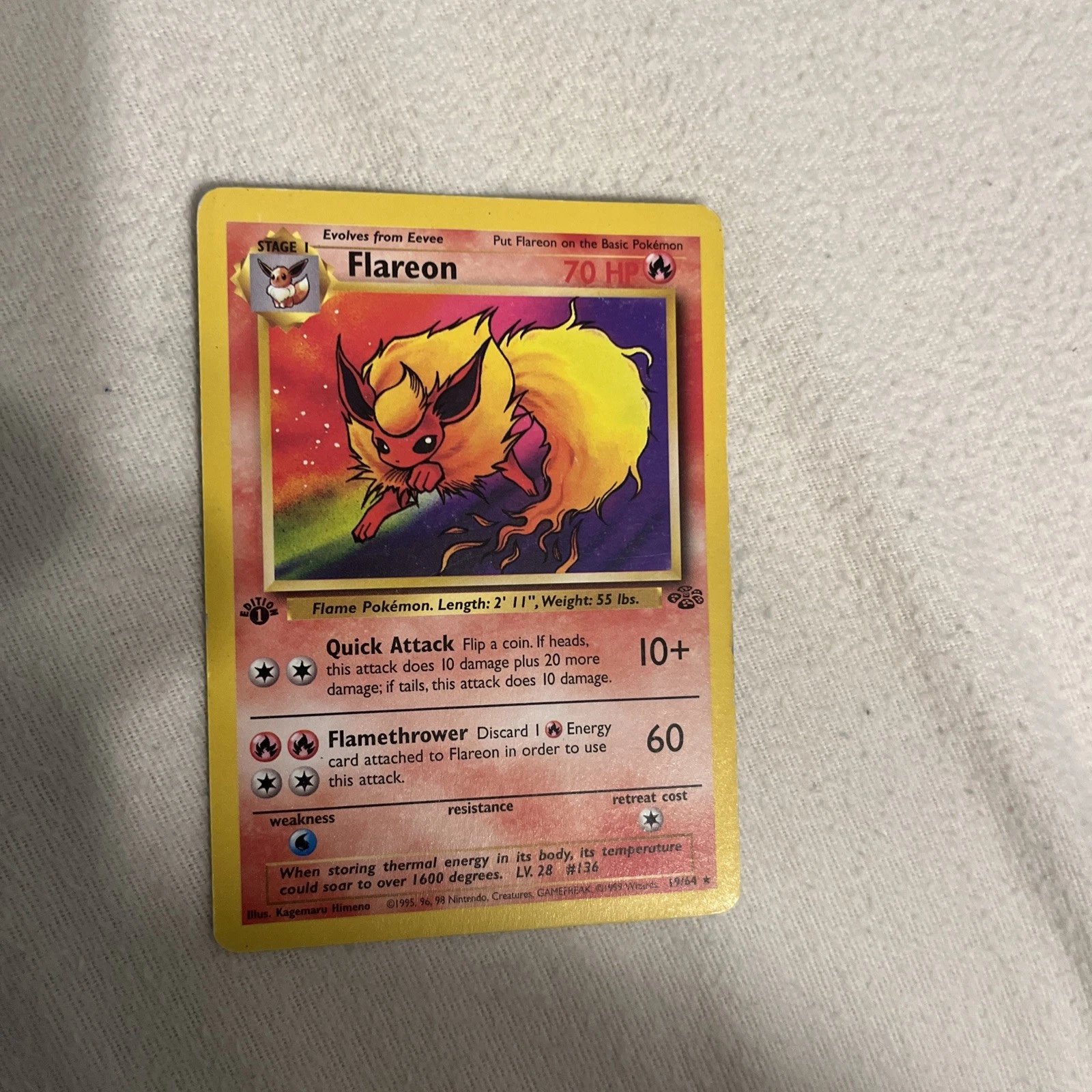 Pokémon TCG Flareon 19/64 1st Edition (non-holo)