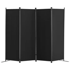 Uimoso Room Divider 4-Panel Folding Privacy Screen Fabric Partition Office Black