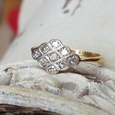 Vintage Antique Art Deco Style Round Cut simulated Sterling Silver ring