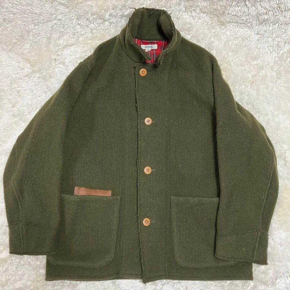 45转/分羊毛夹克橄榄绿色尺寸3男式日本制造礼物 — 第 2/4 张图片