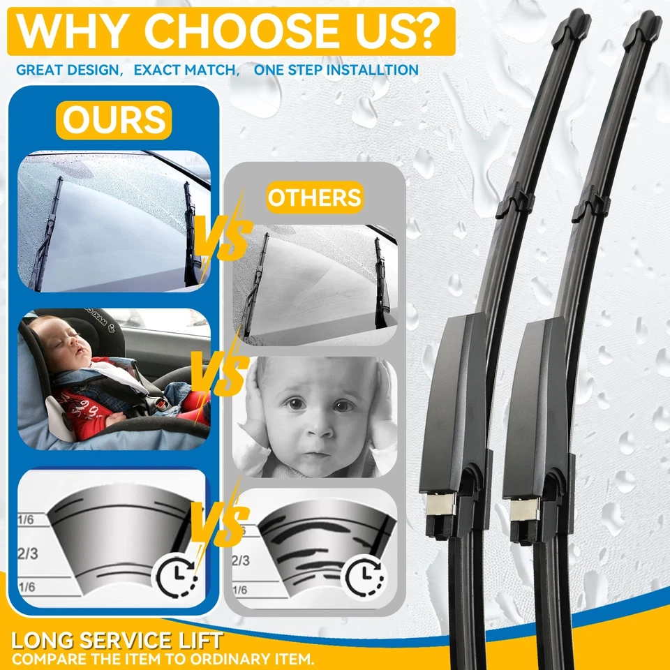 2 piezas limpiaparabrisas delantero para Mercedes Benz CLK W209 C209 22"+22" Foto 3 de 4