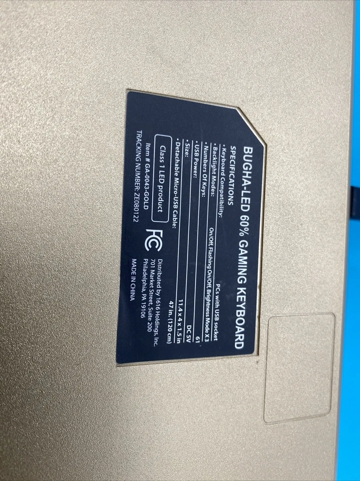 Bugha Limited Edition Gold LED Gaming 60% Keyboard GA-0043-Gold - Image 4 of 4