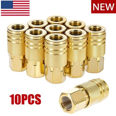 10-Pack 1/4'' Air Hose Fittings NPT Female Brass Quick Connector Air Coupler new