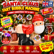 SANTA CLAUS FART BUBBLE MACHINE TOY ORNAMENTS - FUNNY CHRISTMAS PARTY GIFT UK