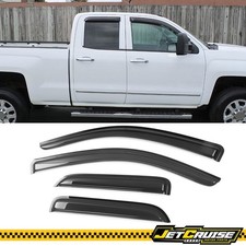 Fits 14-19 Chevy Silverado Gmc Sierra Extended Cab Acrylic Window Visors 4pcs