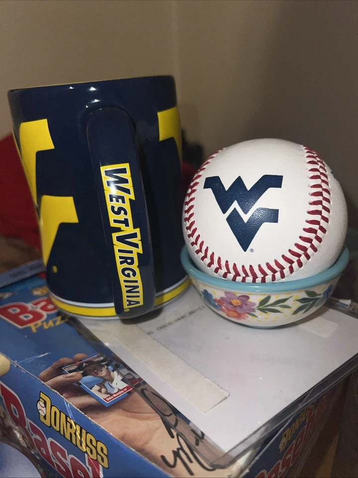 TAZA DE CAFÉ NCAA WEST VIRGINIA 12 oz relieve de cerámica WVU GRANDE 12 Lets Go WVU Foto 4 de 4