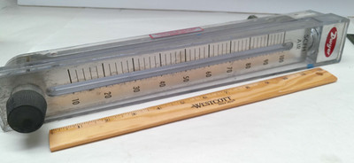 Dwyer SCFH Air Gas Flow Meter - Large 10/11'' 10-100 Scale - USED