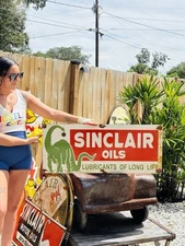 Porcelain Sinclair Advertising Sign 36 In