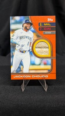 2026 Topps Jackson Chourio Orange Rounding The Bases Wood Relic 25/25 Bookend