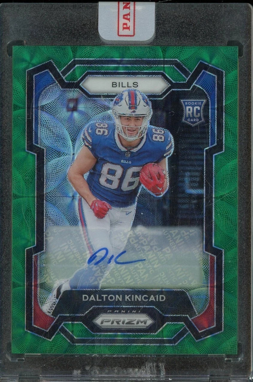 2023 Panini Green Scope Prizm #308 Dalton Kincaid Bills RC Rookie AUTO 23/75