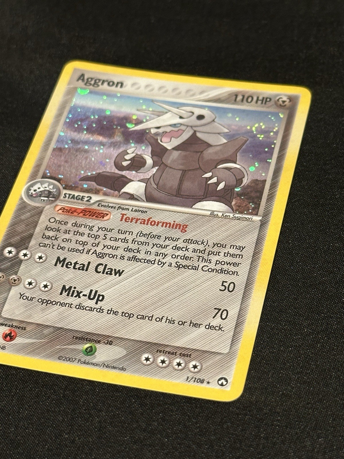 Pokémon Aggron 1/108 Power Keepers - NM Holo Swirl 🌀