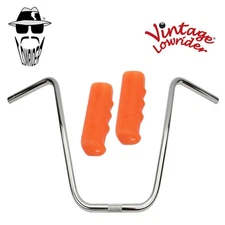 Original Lowrider 16" 22.2 D Handlebar Chrome Custom 120mm Grips Sparkle/Orange