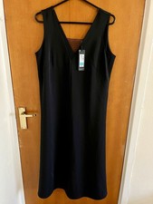 Women’s  M&S Autograph Black V-Neck Sleeveless Dress with Mesh Detail. Uk 14