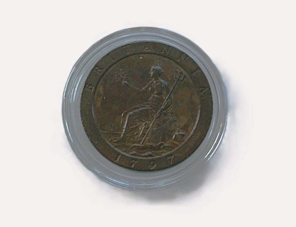 1797 Seated Britannia King George III "Cartwheel" Genuine Penny w/Toning - Image 2 of 4