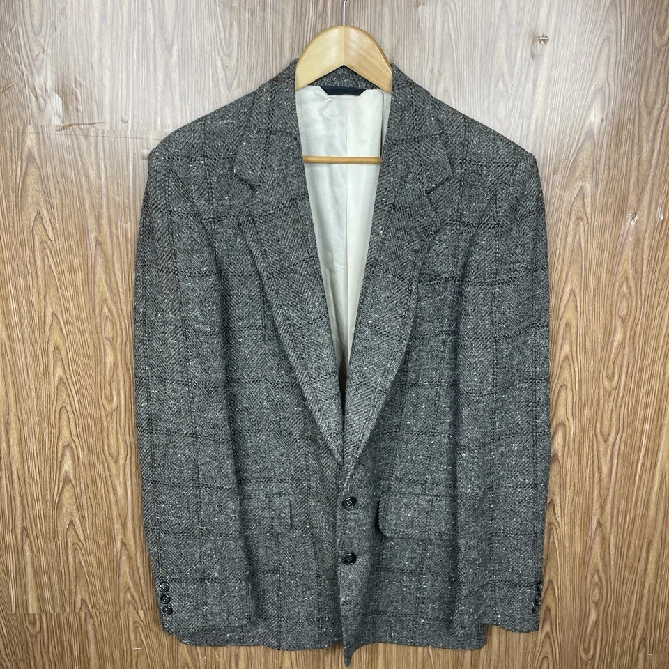 Calvin Klein Sport пальто мужской 40L коричневый многоцветный текстурированный проверить две кнопки - Изображение 4 из 4