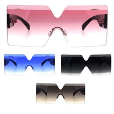 Futurism Rectangular Robotic Funk Disco Gradient Sunglasses