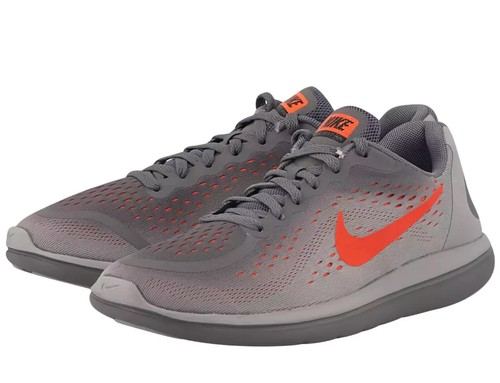 Nike Flex 2017 Rn UK 4 EU 36.5 Grey & Crimson Running Shoes Trainers Sneakers