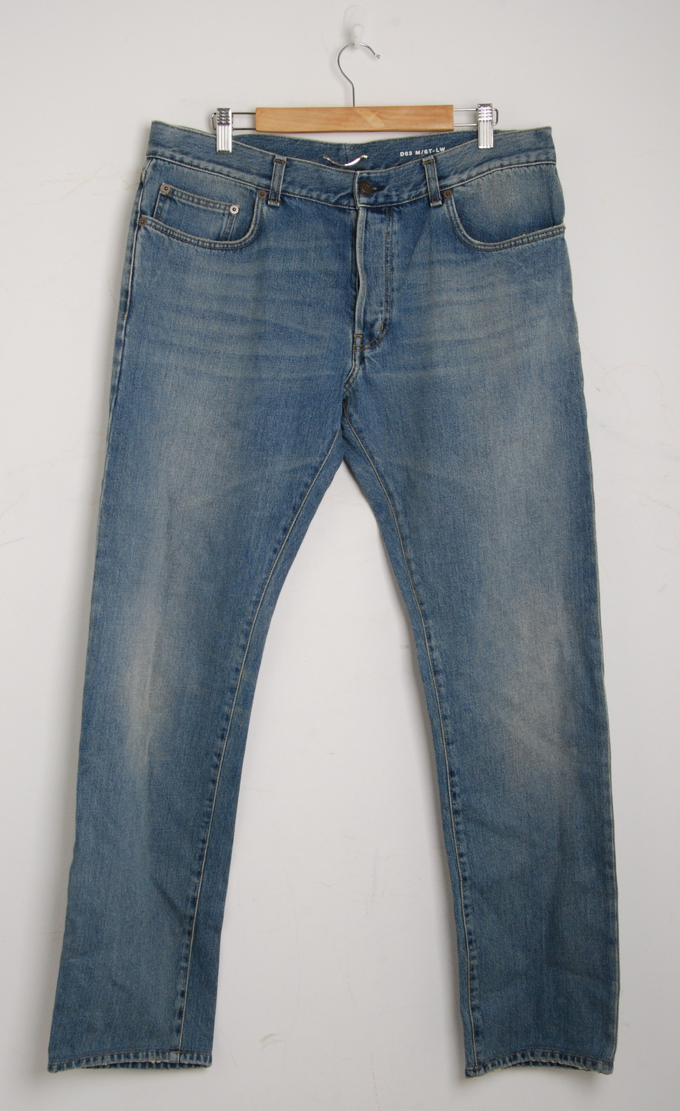 Pantaloni jeans blu uomo Saint Laurent misto cotone skinny denim taglia IT 36