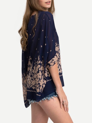 Ladies Top shirt Blouse Bikini Cover Oversize 8-18 Chiffon Summer Beach Holiday - Picture 34 of 86