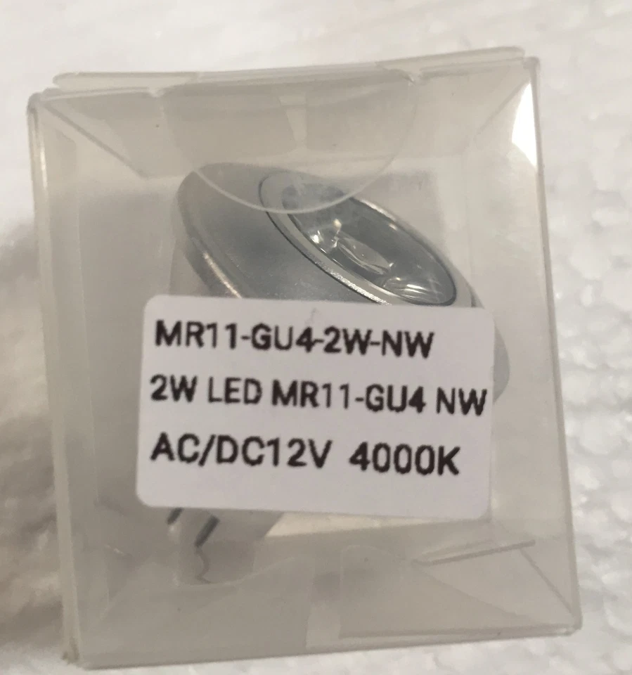 MR11-GU4-2W-NW 2Watt LED MR11 BASE GU4 NW AC/DC12V  NEW IN THE BOX&GLASS 4000K - Image 3 of 4