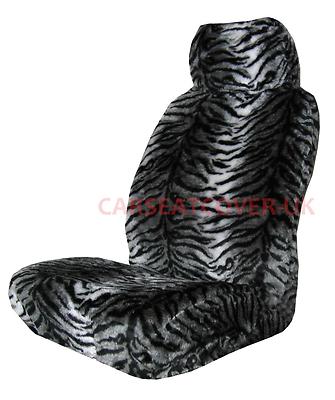 VW Scirocco (2014-) Grey Tiger Faux Fur Car Seat Covers - 2 x Fronts
