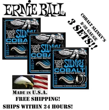 ** 3-PACK ERNIE BALL COBALT EXTRA SLINKY 2725 ELECTRIC GUITAR STRINGS 8-38**