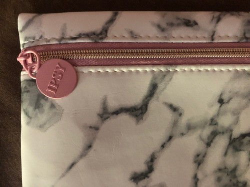 IPSY - Grey & White Marble - Pink Zipper Glam Cosmetic Makeup Pouch - Bag Only - Picture 2 of 4