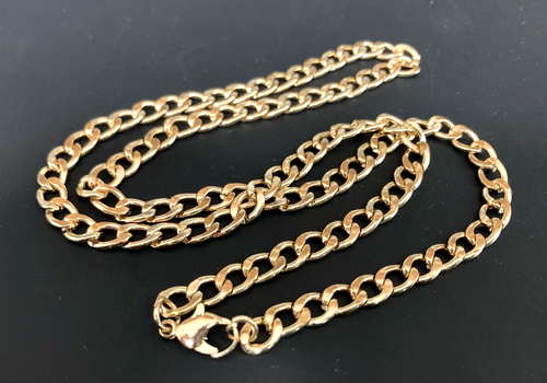Necklace 18K Gold Plated 50cm Long 5mm Width Very Good Quality - Picture 2 of 3