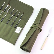 Paint Brush Holder Roll Up Pen Bag Army Organizer Watercolor Wrap Canvas Bag