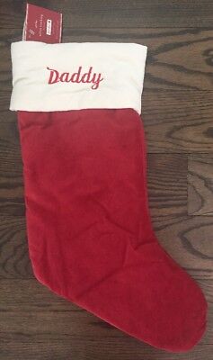 NWT Pottery Barn Red with Ivory Cuff VELVET Holiday Christmas Stocking