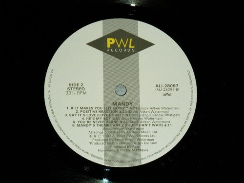 MANDY Japan 1988 NM LP+Obi MANDY POSITIVE REACTION - Picture 6 of 6
