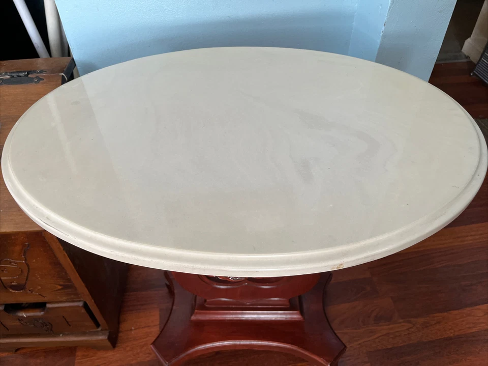 Mesa de salón vintage genuina de caoba princesa, estilo Ana con base arpa #66028621 Foto 2 de 4