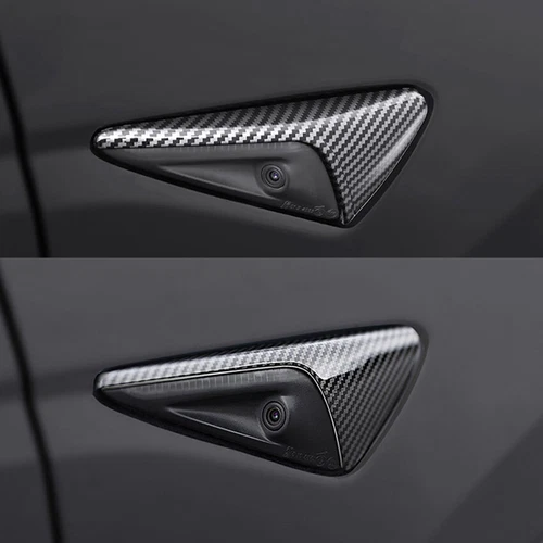 For Tesla Model 3 S X Y Rear Carbon Fiber Side Fender Camera Vent Covers Trim - Bild 2 von 12