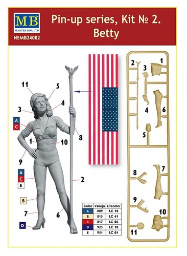 Master Box MB24002, BETTY: American Beauty.Pin Up Series Kit # 2. Scale 1:24.NEW - Bild 2 von 3