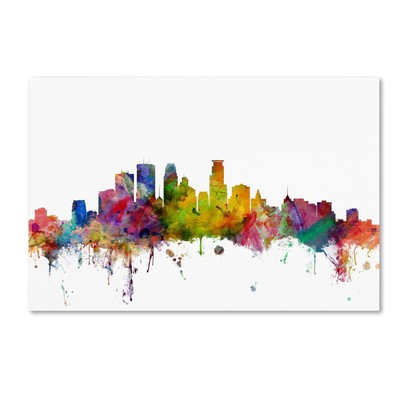 Minneapolis Minnesota Skyline by Michael Tompsett, 22x32-Inch