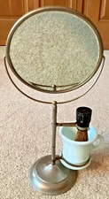 REDUCED!!!   Antique Shaving Mirror with Brush and Cup