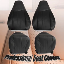 For 03-14 Chevy Express & GMC Savana Front Bottom Top Seat Cover Dark Gray