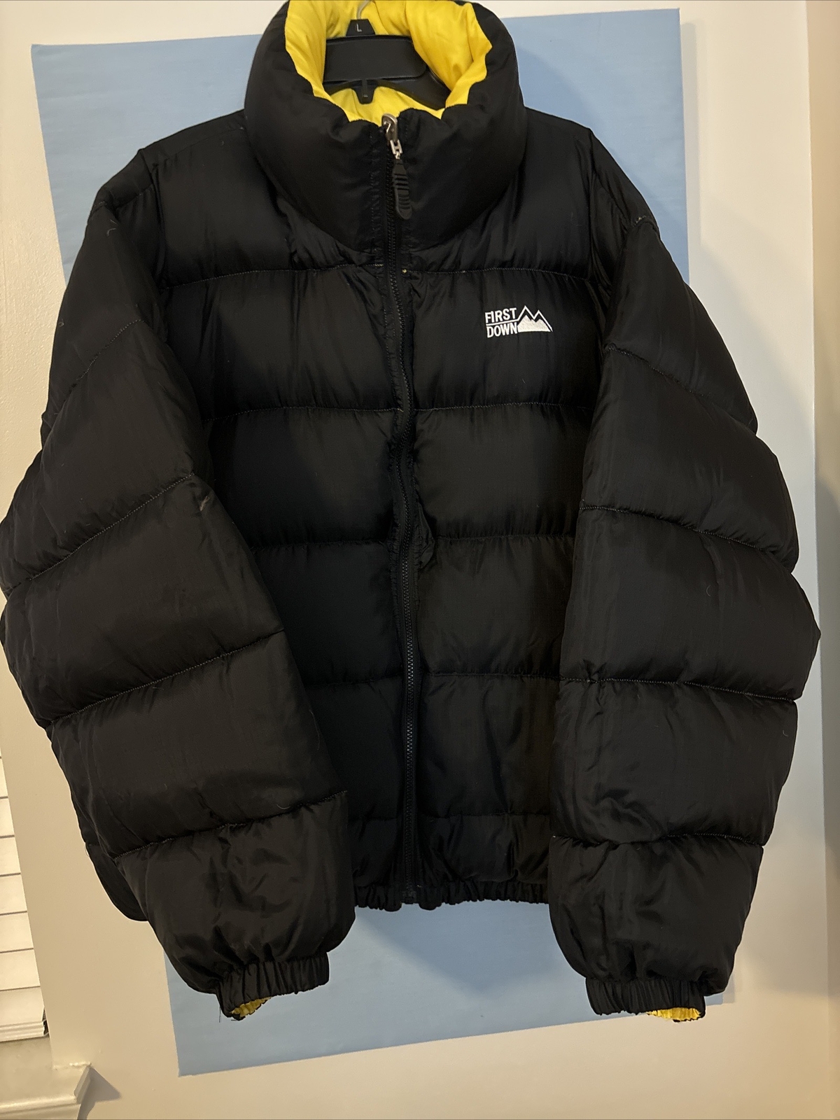 First down reversible men’s down jacket yellow/bl… - image 14